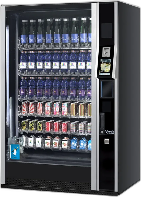 Stor brusautomat og snackautomat for treningssenter